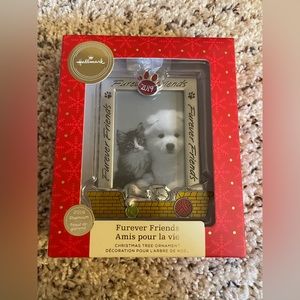 Hallmark Dog, Cat, photo picture frame Christmas ornament, 2019 furever friends